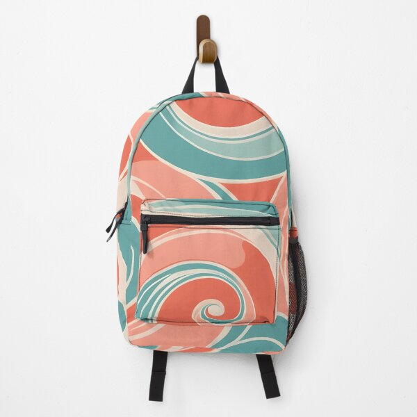 Item preview, Mid-century modern,  Fluid Shapes, Teal, Peach designed and sold by Prints and Lifestyle.