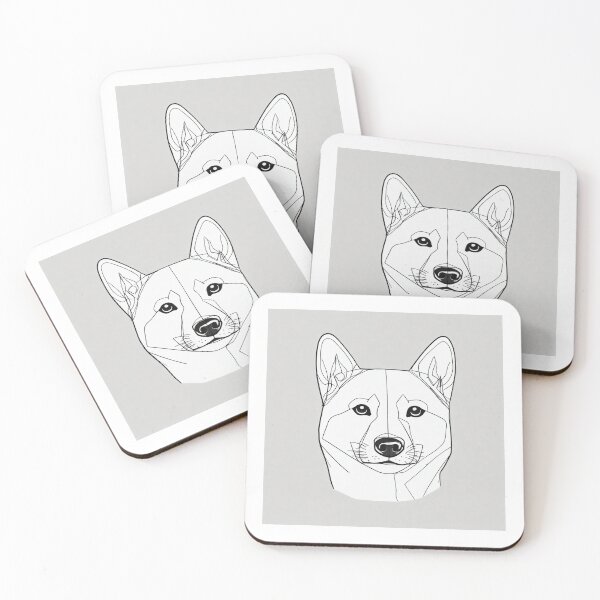 Item preview, Line drawing of a shiba designed and sold by ailia-hikaru.