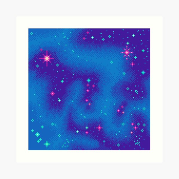 Indigo Nebula (8bit) Art Print