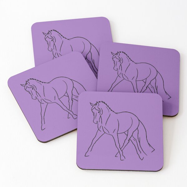 Item preview, Minimalist Sketch of Dressage Horse in Half Pass at a Trot designed and sold by DappledMoon.