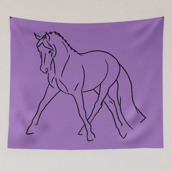 Item preview, Minimalist Sketch of Dressage Horse in Half Pass at a Trot designed and sold by DappledMoon.