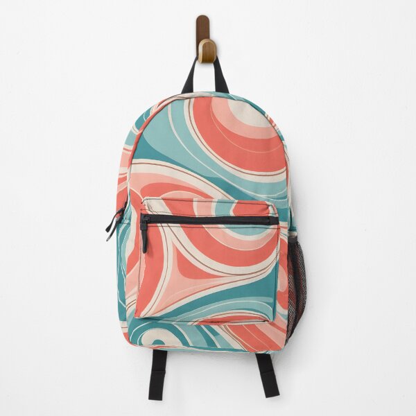 Item preview, Mid-century modern,  Fluid Shapes, Teal, Peach #2 designed and sold by Prints and Lifestyle.