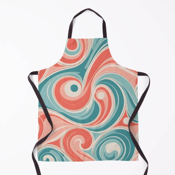 Item preview, Mid-century modern, Fluid Shapes, Teal, Peach #2 designed and sold by Prints and Lifestyle.
