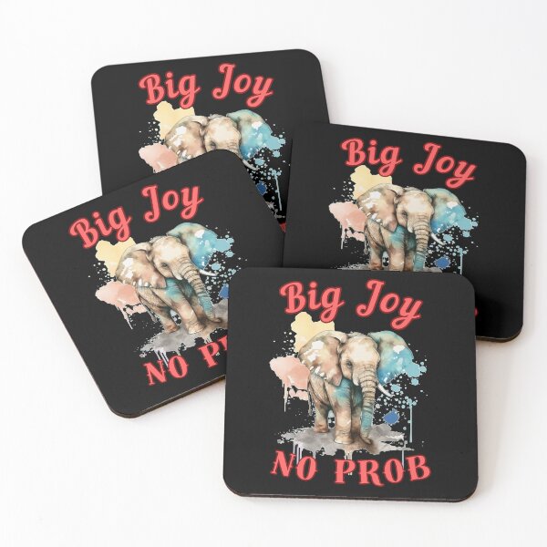 Item preview, Big Joy, No Prob. colorful elephant designed and sold by ElephantVibes.