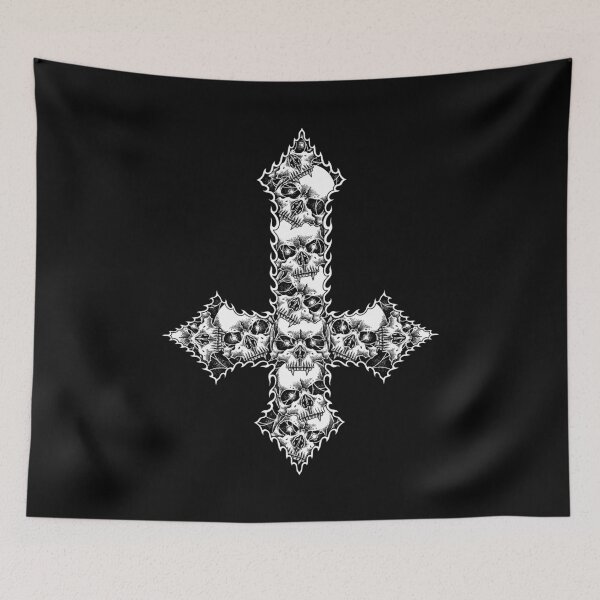 Item preview, Skull Inverted Cross designed and sold by thesacredeyes.