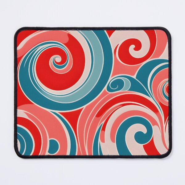 Item preview, Mid-century modern, Fluid Shapes, Red, Teal, Peach #1 designed and sold by Prints and Lifestyle.