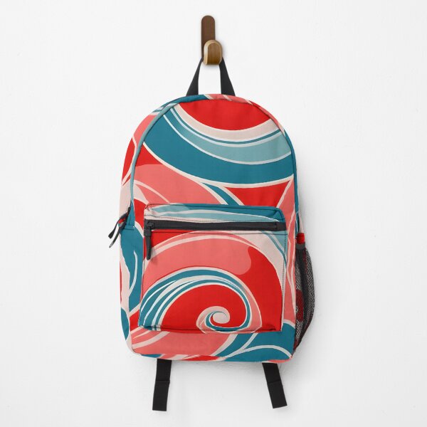 Item preview, Mid-century modern, Fluid Shapes, Red, Teal, Peach #1 designed and sold by Prints and Lifestyle.
