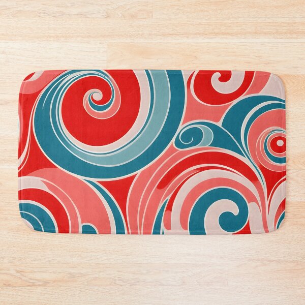 Item preview, Mid-century modern, Fluid Shapes, Red, Teal, Peach #1 designed and sold by Prints and Lifestyle.