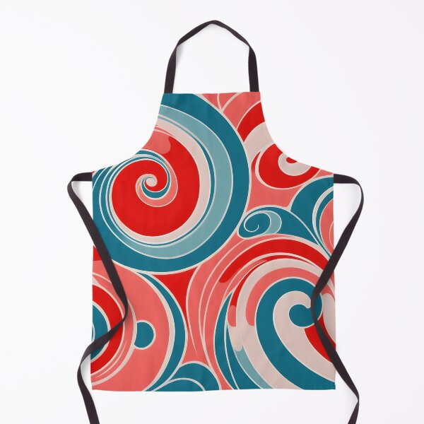 Item preview, Mid-century modern, Fluid Shapes, Red, Teal, Peach #1 designed and sold by Prints and Lifestyle.