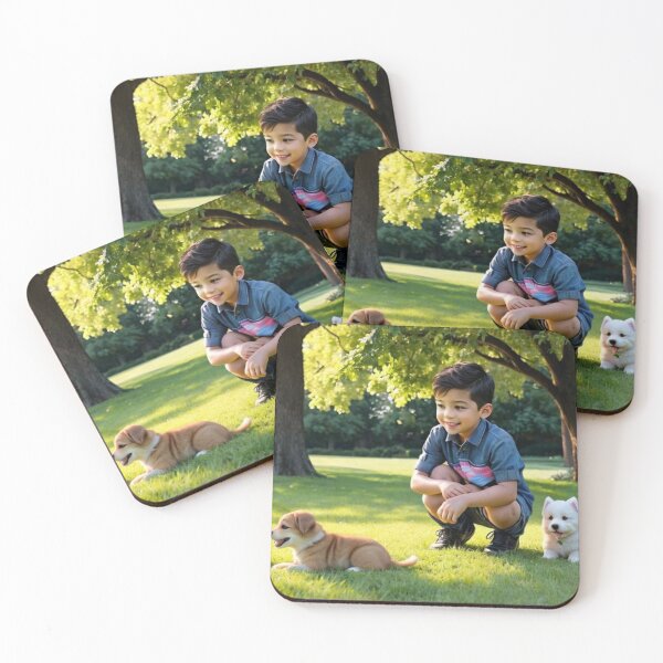 Item preview, Playful child with puppy dogs designed and sold by Dineshshankar.
