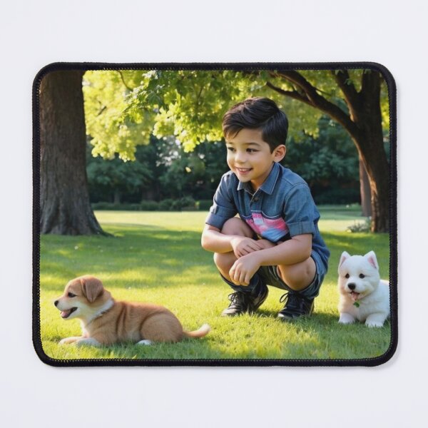 Item preview, Playful child with puppy dogs designed and sold by Dineshshankar.
