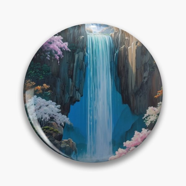 Item preview, Flowers with Waterfall Wall Art Prints designed and sold by Godzillaart.