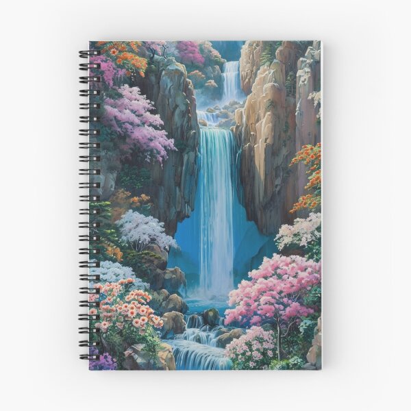 Item preview, Flowers with Waterfall Wall Art Prints designed and sold by Godzillaart.