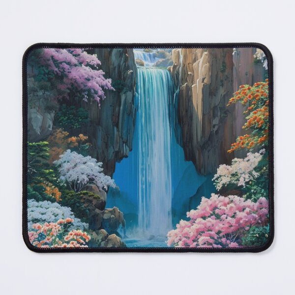 Item preview, Flowers with Waterfall Wall Art Prints designed and sold by Godzillaart.