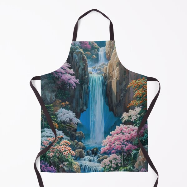 Item preview, Flowers with Waterfall Wall Art Prints designed and sold by Godzillaart.