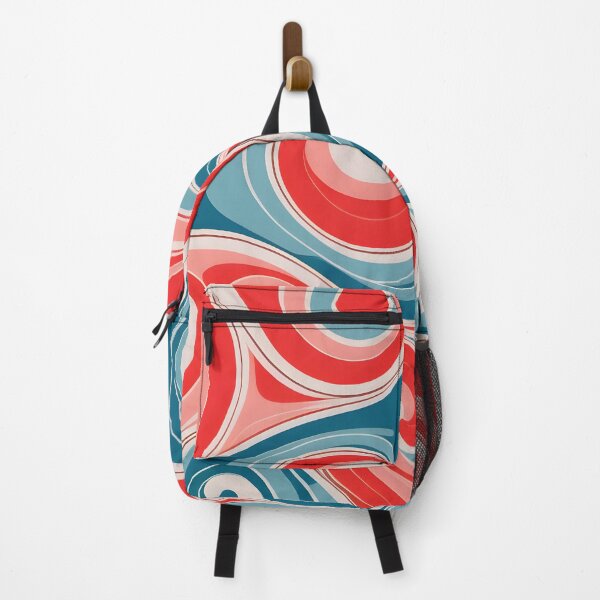 Item preview, Mid-century modern,  Fluid Shapes, Red, Teal, Peach #2 designed and sold by Prints and Lifestyle.