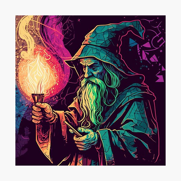 Item preview, Wizard Casting a Spell Pop Art 2 designed and sold by AstroRisq.