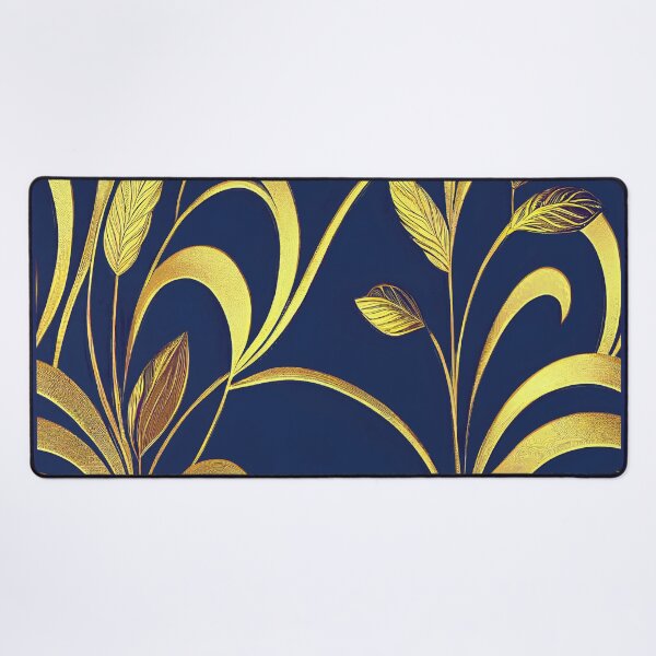 Item preview, Art Deco Golden Leaves Pattern On Midnight Blue designed and sold by DEC02.