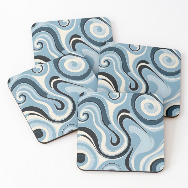 Item preview, Mid-century modern,  Fluid Shapes,  Icy Blue #1 designed and sold by Prints and Lifestyle.