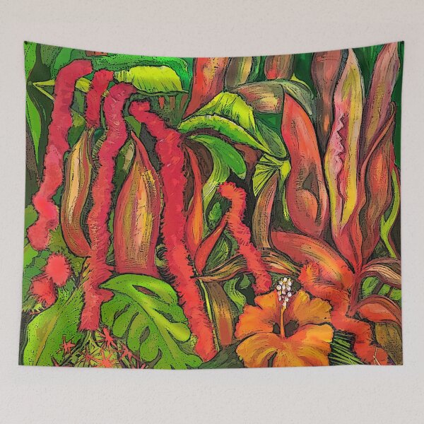 Item preview, Red Plants  in the Garden. Sunshine Coast. designed and sold by ComicJo.