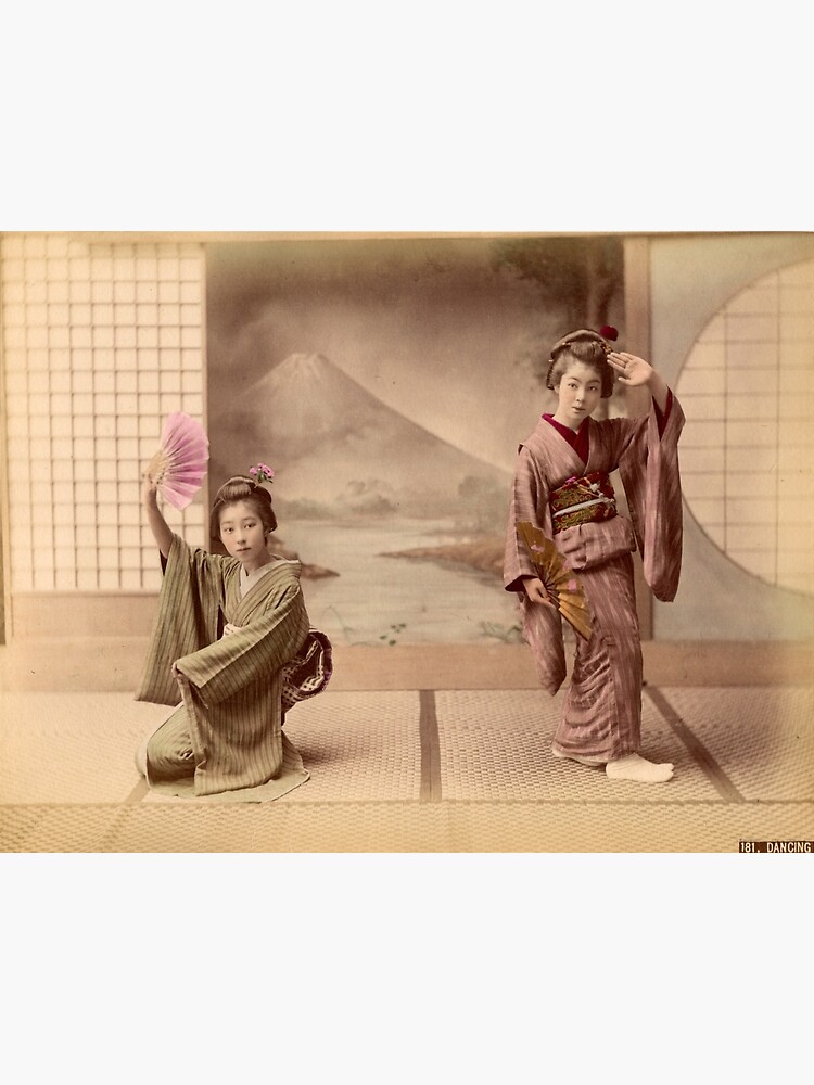 Two geisha girls dancing by Fletchsan