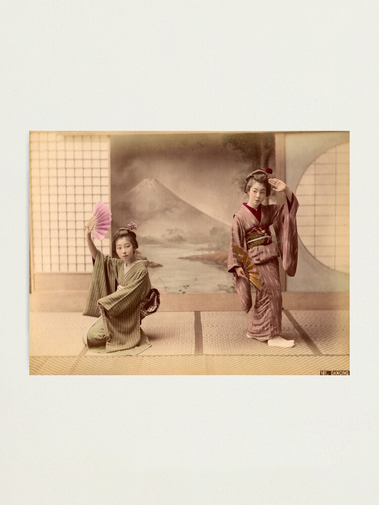 Alternate view of Two geisha girls dancing Photographic Print