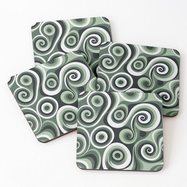 Item preview, Mid-century modern,  Fluid Shapes, Dark Green #1 designed and sold by Prints and Lifestyle.