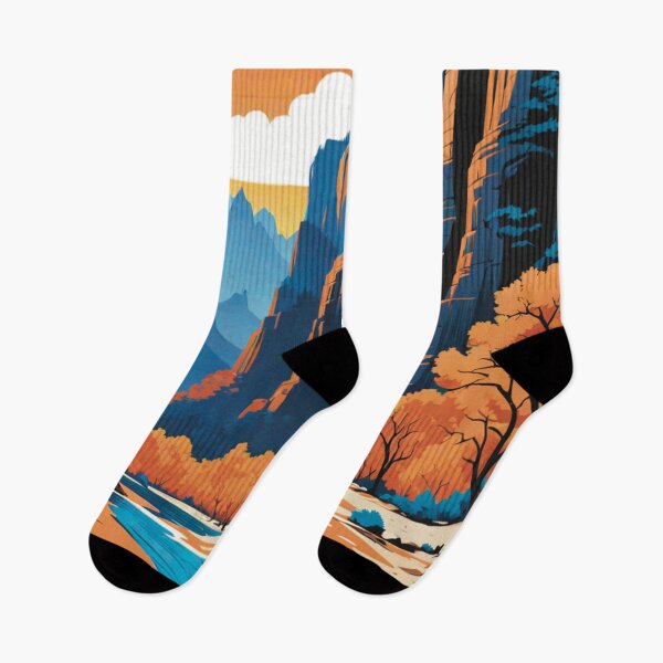 Item preview, Zion Landscape in Orange and Blue Tones I designed and sold by Secondearth.