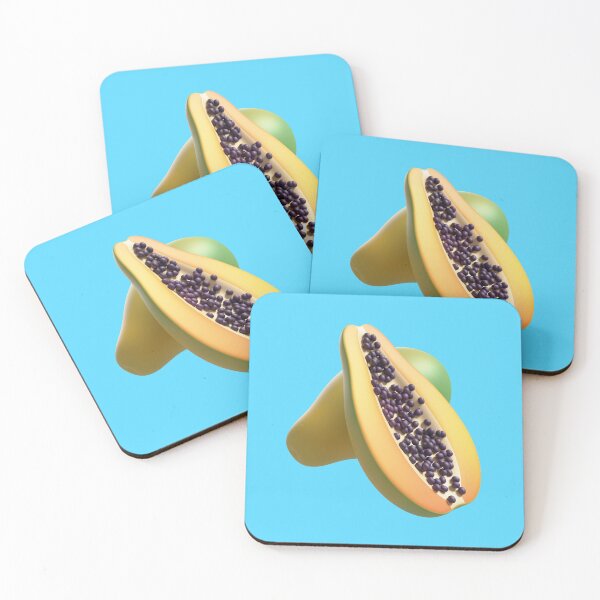 Item preview, "Tropical Splendor: 3D Rendering of a Delectable Papaya" designed and sold by hjian8219.