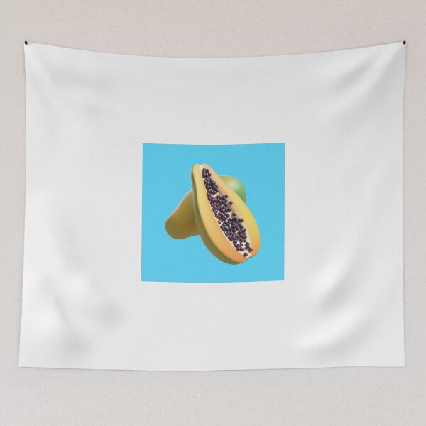 Item preview, "Tropical Splendor: 3D Rendering of a Delectable Papaya" designed and sold by hjian8219.