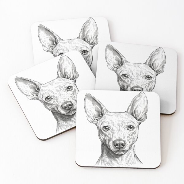 Item preview, Xoloitzcuintle, Mexican hairless dog, dog portrait dog head designed and sold by WallyPink.