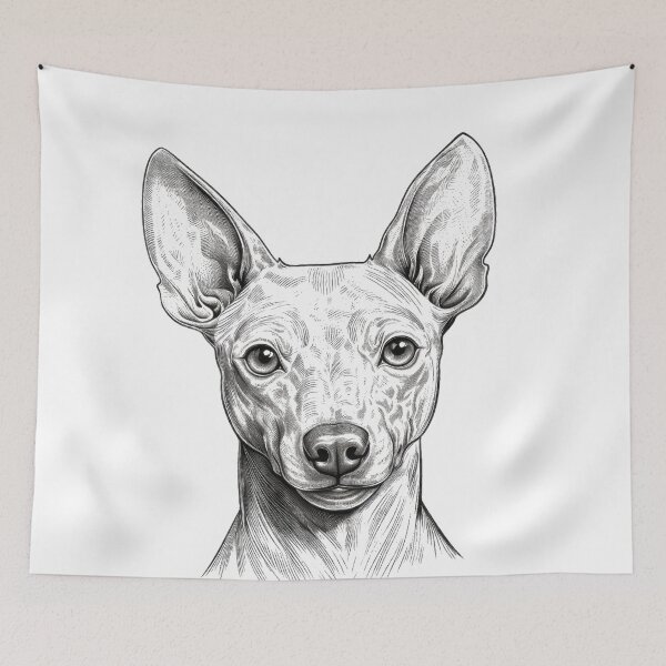 Item preview, Xoloitzcuintle, Mexican hairless dog, dog portrait dog head designed and sold by WallyPink.