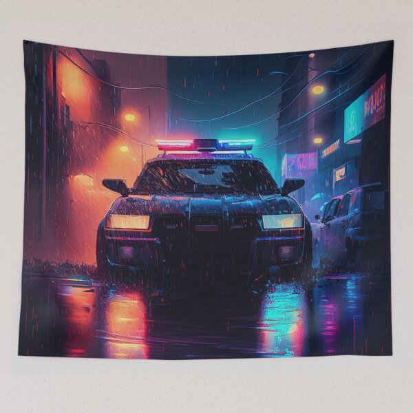 Item preview, Police Car in the Rain 1 designed and sold by AstroRisq.