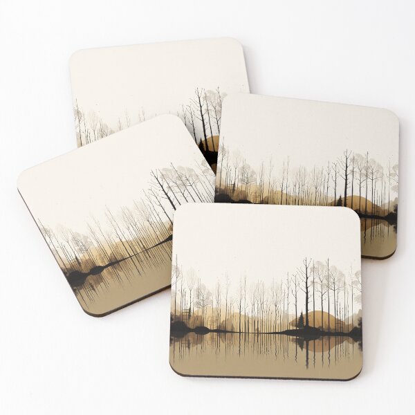 Item preview, Tranquil Sepia Silhouettes - Lake Reflections designed and sold by dungeonwarriors.