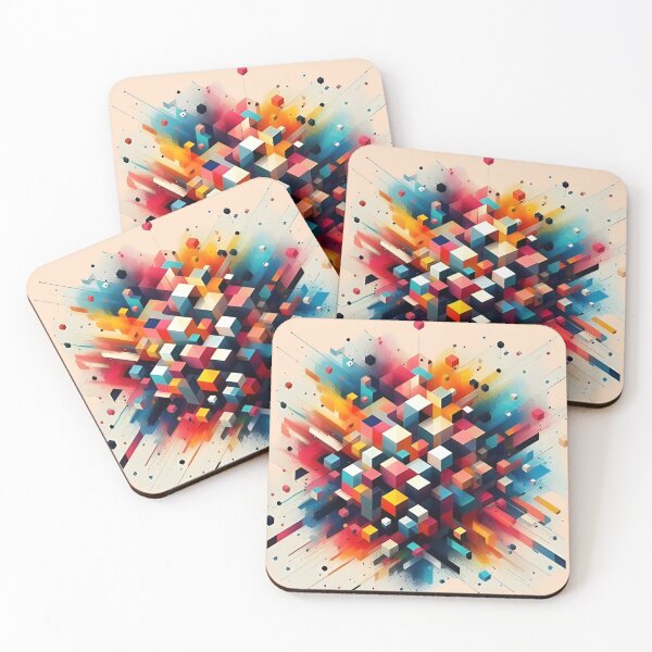 Item preview, Geometric abstract cube art designed and sold by -Niya-.