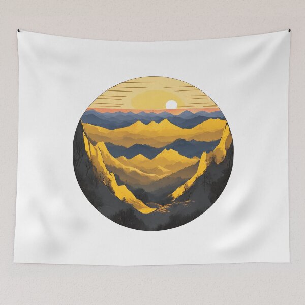 Item preview, Yellow Mountain Range Sunset  designed and sold by CharmStudio.