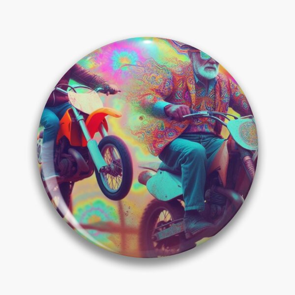 Artikelvorschau, Psychedelischer Mann und Junge auf Dirtbikes entworfen und verkauft von juss22.