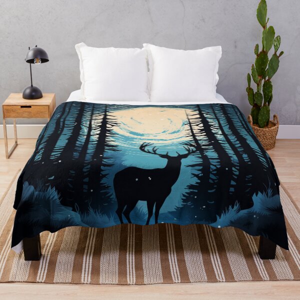 Item preview, Moonlit Monarch - Stag Under the Swirling Sky designed and sold by dungeonwarriors.