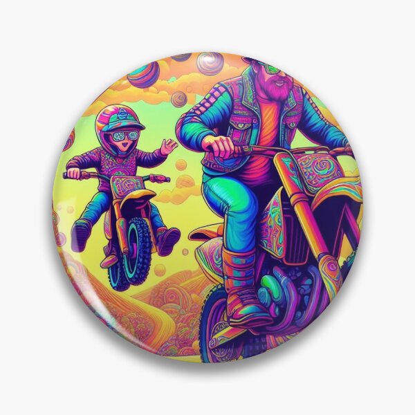 Artikelvorschau, Psychedelischer Mann und Junge auf Dirtbikes 2 entworfen und verkauft von juss22.
