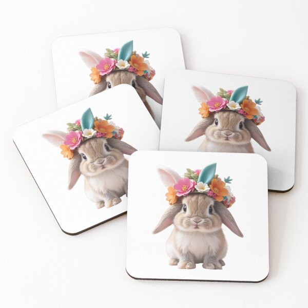 Artikelvorschau, Blumenhasen-Clipart. entworfen und verkauft von Vegasstickers.