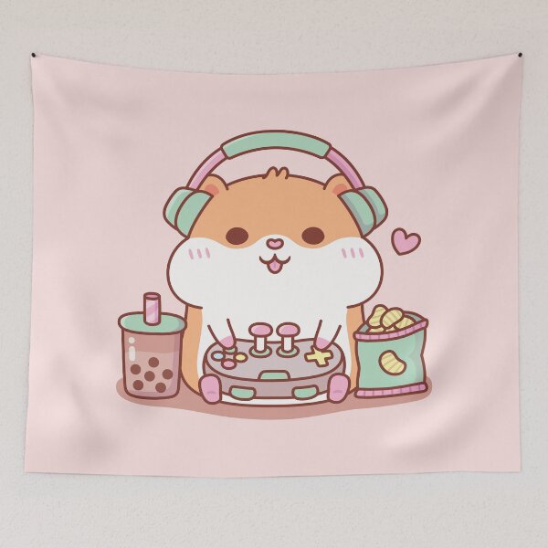 Item preview, Cute Chubby Hamster Gamer Playing Video Games designed and sold by rustydoodle.