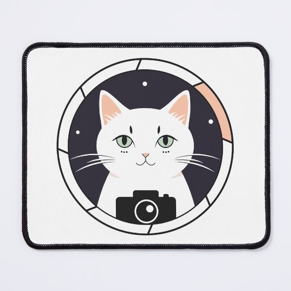 Item preview, White cat the photographer portrait designed and sold by runcatrun.