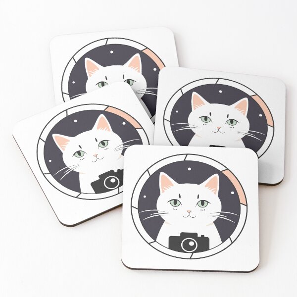 Item preview, White cat the photographer portrait designed and sold by runcatrun.