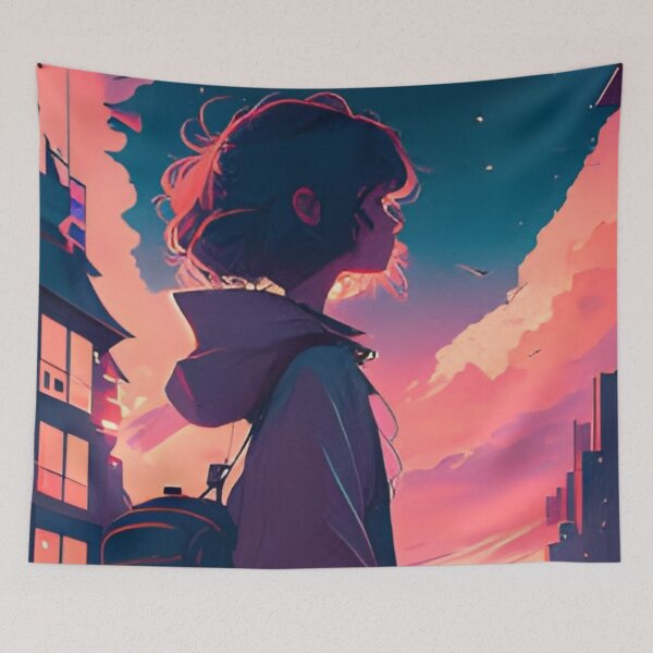 Item preview, Premium AI Image  anime girl lofi style illustration designed and sold by MalakShams.