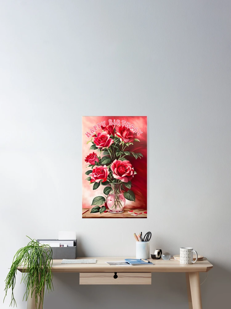 Thumbnail 2 of 3, Poster, Red Roses designed and sold by Lokiindarkness.