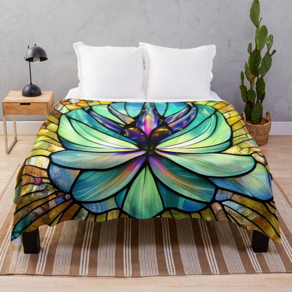 Item preview, Stained Glass Glowing Green Lily designed and sold by ChanceTwoArt.