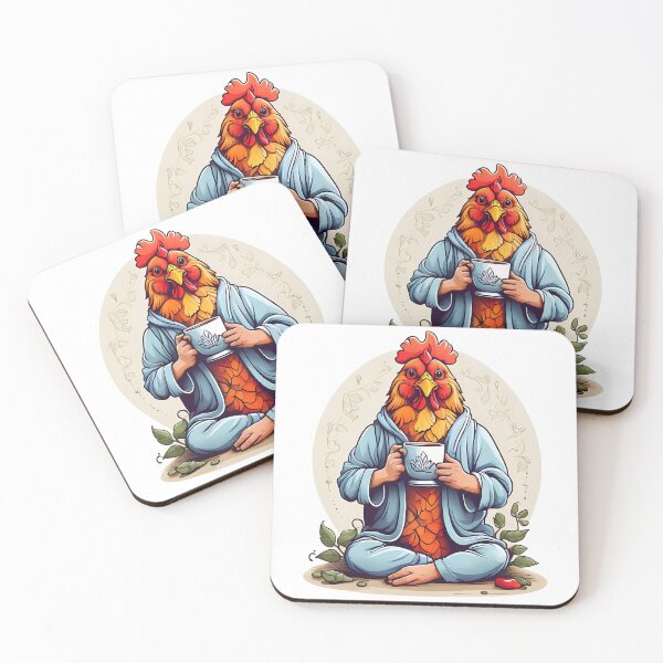 Item preview, Chicken Drinking Tea designed and sold by WIKWOK.