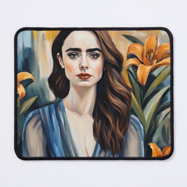 Item preview, Emily in Paris Lily Collins picture with Lily flowers designed and sold by JackFreestone.