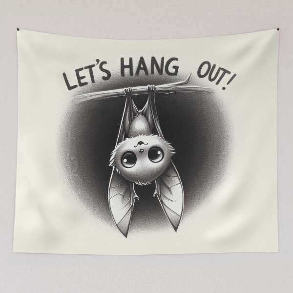 Item preview, Friendly Bat Hanging Out Illustration designed and sold by RuyaFab.
