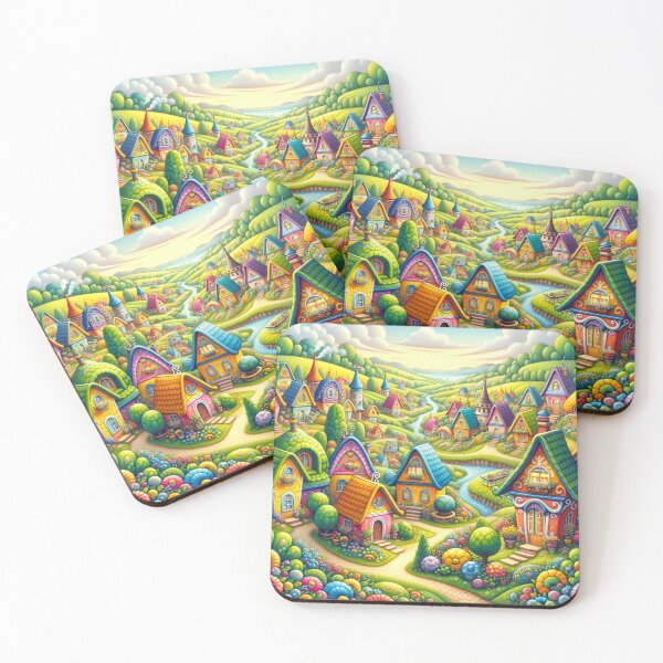 Item preview, Whimsical Fantasy Village designed and sold by BestArtByArvind.